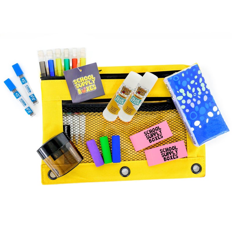 School Supply Boxes Elementary School Essentials Bundle | 1 Box - 91 Pieces per Box | School Supply Boxes - Back to School Essentials | Includes Binders, Folers, Notebooks, Filler Paper, Pencils, Notecards, Pens, & More - Image 2
